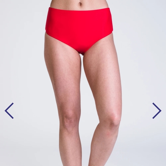 NWT High Waist Red Bikini Bottom - Picture 4 of 5